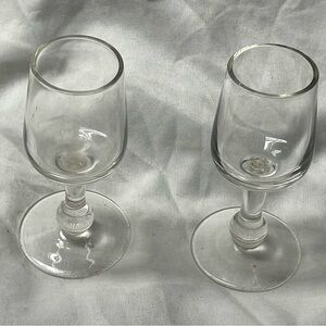 Set of 2 antique minny wine glasses